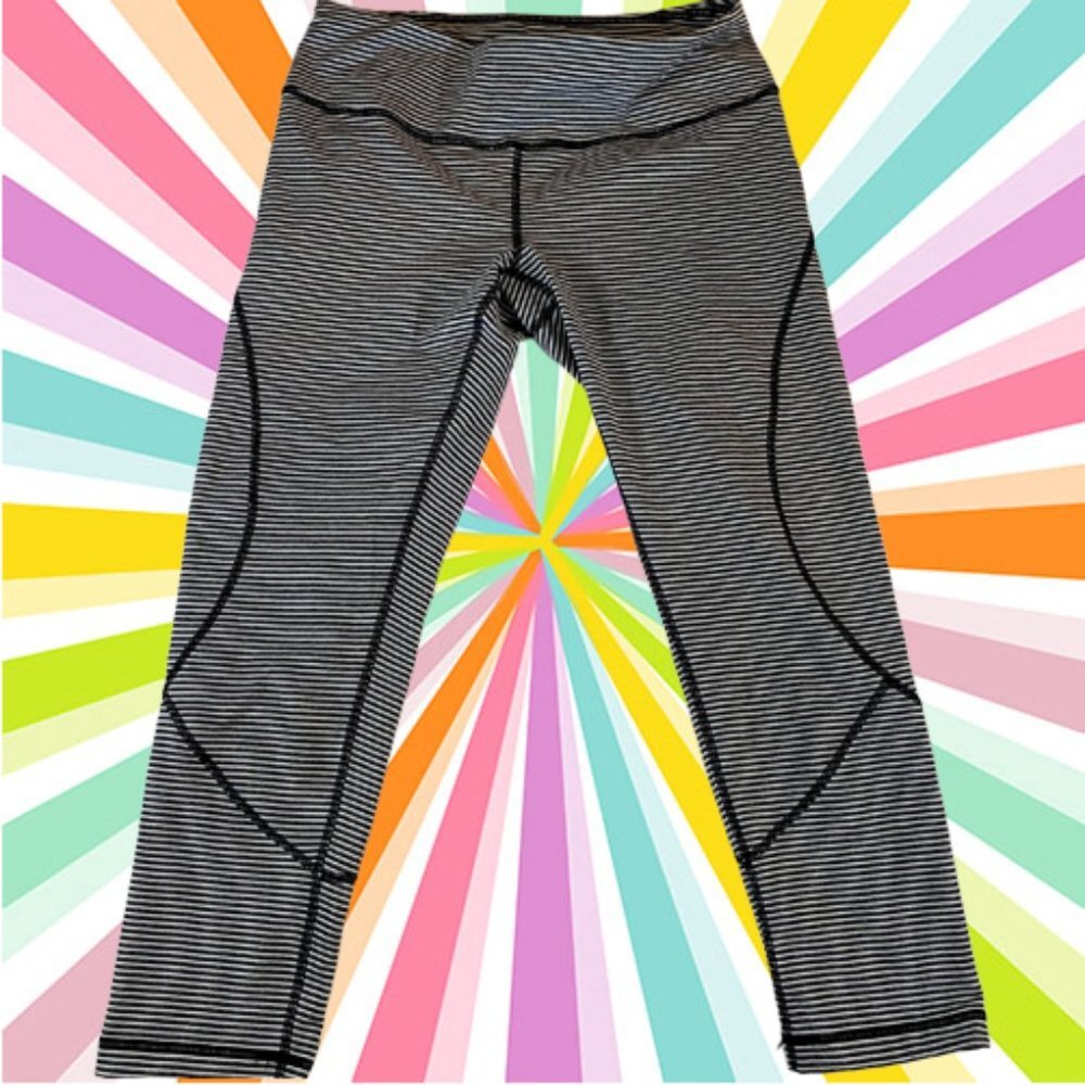 Cool Zella Black and White stripped work out pants leggings
